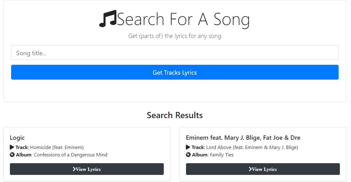 React Musixmatch API